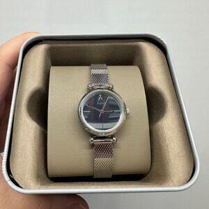 NWT Fossil BQ3535 Tillie Mini Three Hand Silver Tone Stainless Steel Women Watch